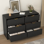 Simply Modern 6-Drawer Dresser, Chest of Drawers for Bedroom, Living Room, Hallway, and Entryway - Large Storage Cabinet Black - Grand Goldman Shop