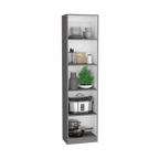 June 3 Piece Home Bookcase set, 60' Wide with 13 Shelves and 2-door Cabinet ,  Living Room Set  Matt Gray / White | Premium H