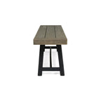 Cloud Outdoor Bench with Acacia Wood Frame and Slat Panel Design, Sandblast Grey and Black - Grand Goldman Shop