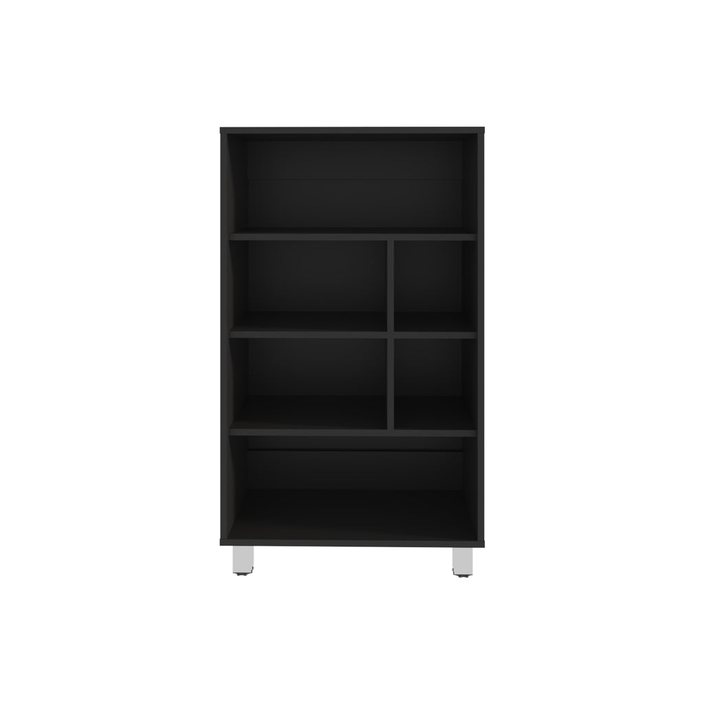 Bellagio 40' Tall Four-Tier Shelf Narrow Bookcase Black | Premium Home Decor - Grand Goldman