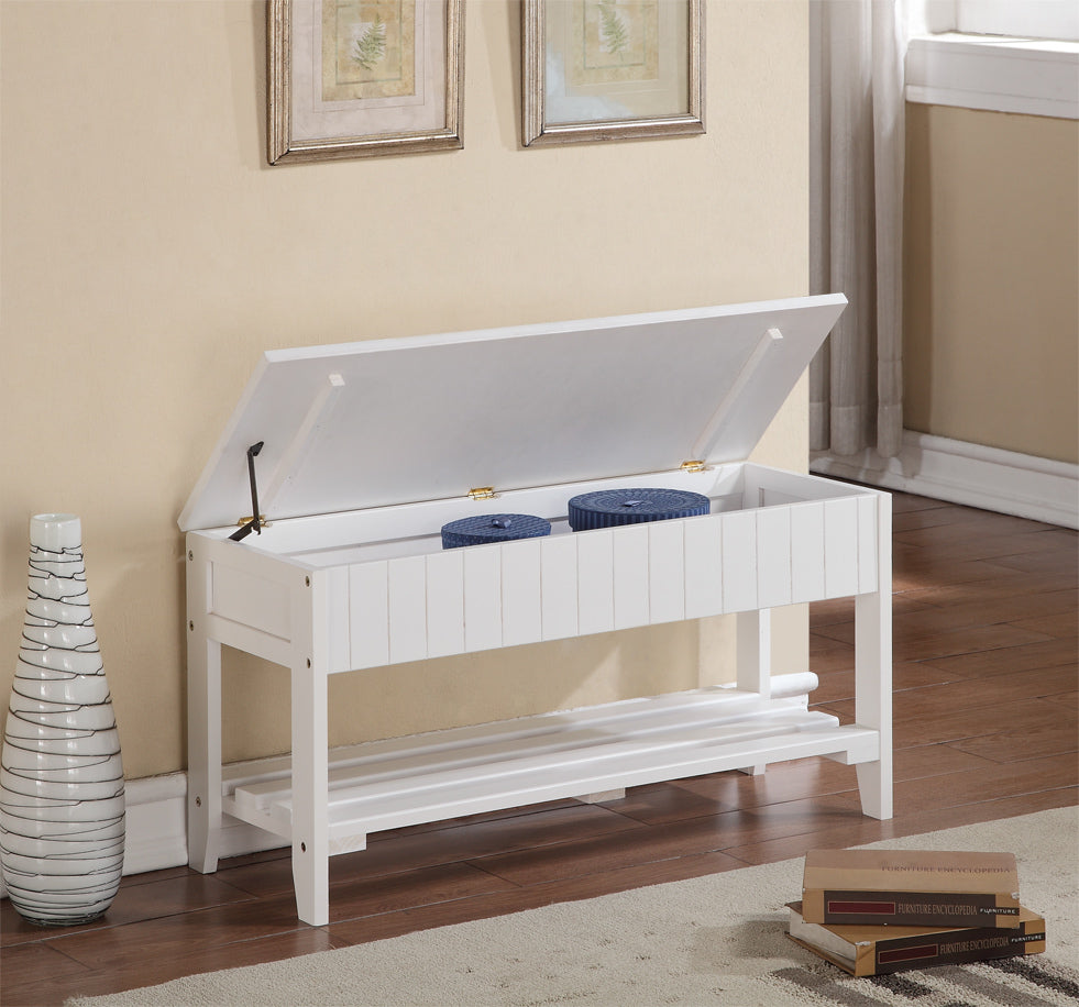 Quality Solid Wood Shoe Bench with Storage, White - Grand Goldman Shop