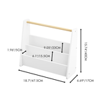 Kids Bookshelf with Wooden Handle, 2-Tier Front-Facing Toddler Bookcase, Portable Children's Book Storage Organizer for Bedro