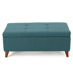 Home Decor, Tufted Ainsley Button Storage Ottoman Bench with Hinged Lid, Ottoman Bench with Storage for Living Room & Bedroom, Solid wood leg - Grand Goldman Shop