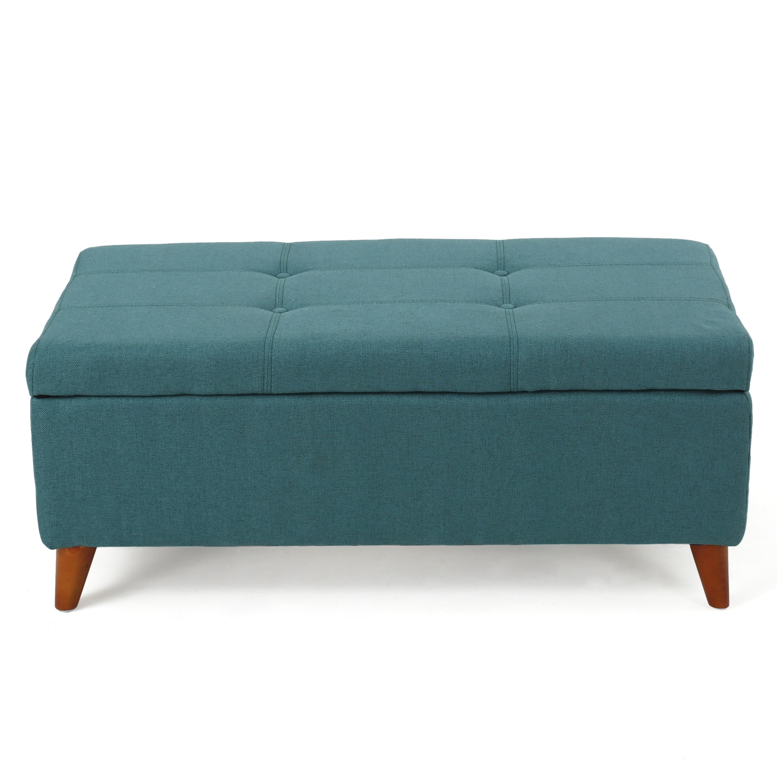 Home Decor, Tufted Ainsley Button Storage Ottoman Bench with Hinged Lid, Ottoman Bench with Storage for Living Room & Bedroom, Solid wood leg - Grand Goldman Shop