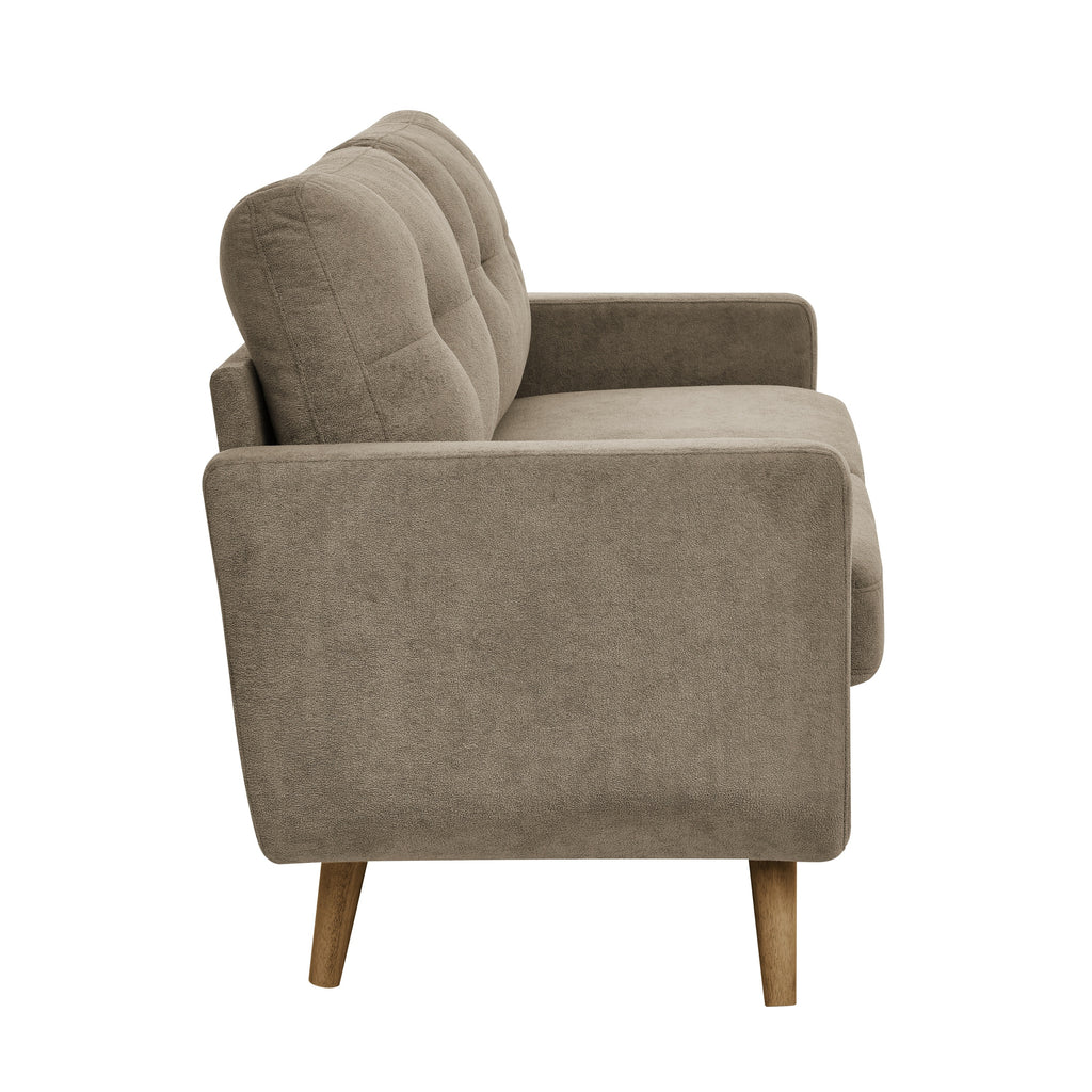 67.7' Wide Mid-Century Modern Upholstered Tufted Loveseat Sofa With Wooden Legs - Grand Goldman Shop