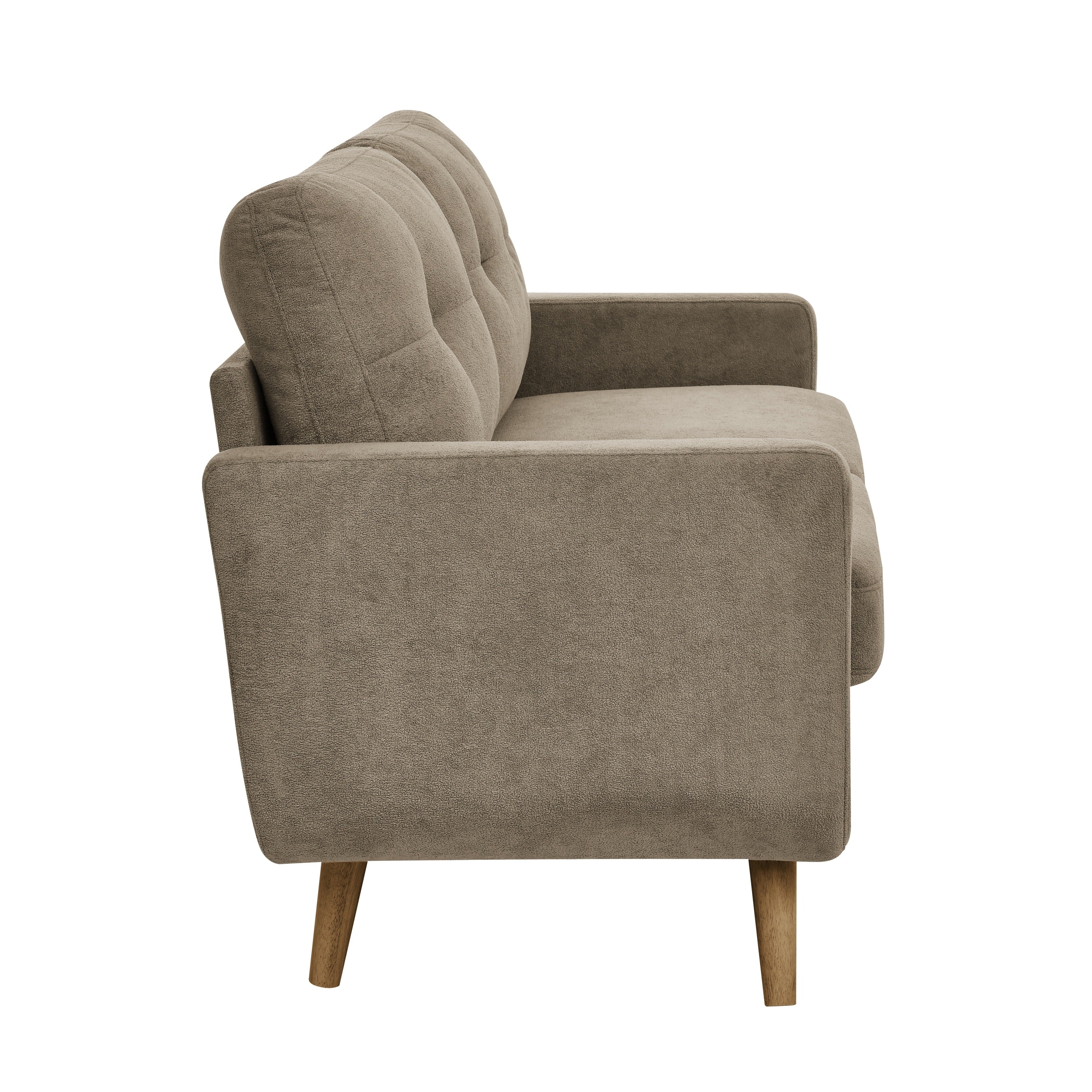 67.7' Wide Mid-Century Modern Upholstered Tufted Loveseat Sofa With Wooden Legs - Grand Goldman Shop