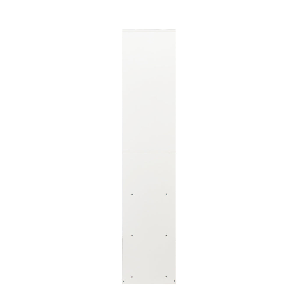 Freestanding Closet System,  Stand-Alone Wardrobe with 6 open Shelves,74.8'' Heigh Closetwith 1 Wood Drawers, Wood Walk-in Closet with 2 Hanging Rod, White - Grand Goldman Shop