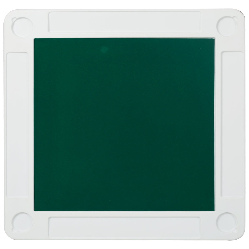 Square Folding Card Table, Mahjong Table with Green Felt,Chip Trays and Cup Holders, Portable Domino Tables for 4 Players, Ca