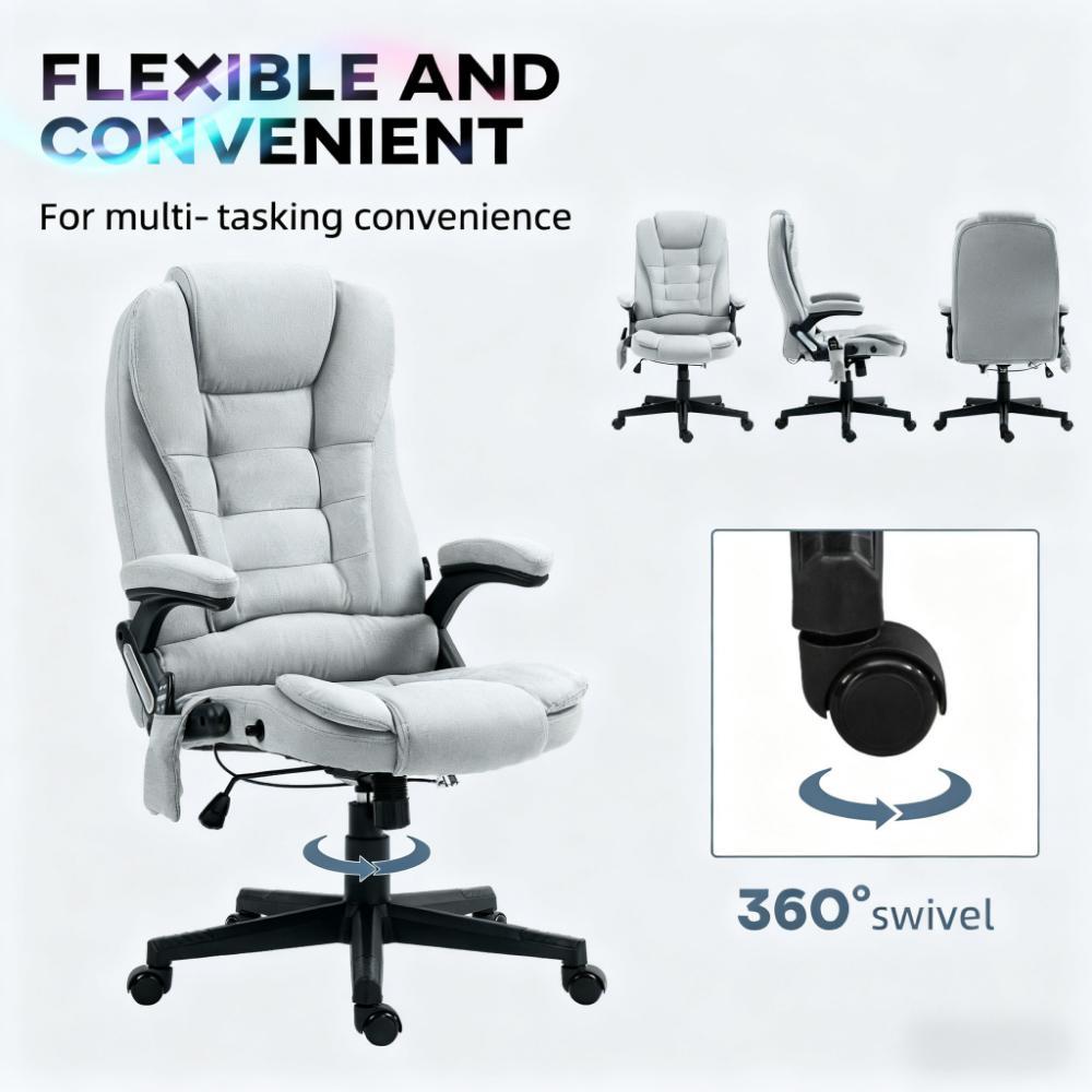 High Back Massage Desk Chair with Reclining Backrest,For Home and Office - Grand Goldman