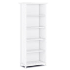 Amherst 30 inch Solid Wood 5 Shelf Bookcase in White | Premium Home Decor - Grand Goldman