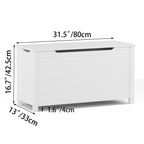 Kids Wooden Toy Box Storage with Safety Hinged Lid for Ages 2+ (White) | Premium Home Decor - Grand Goldman