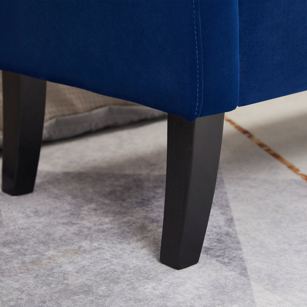 51.5' Bed Bench with Storage Navy Blue Velvet - Grand Goldman Shop