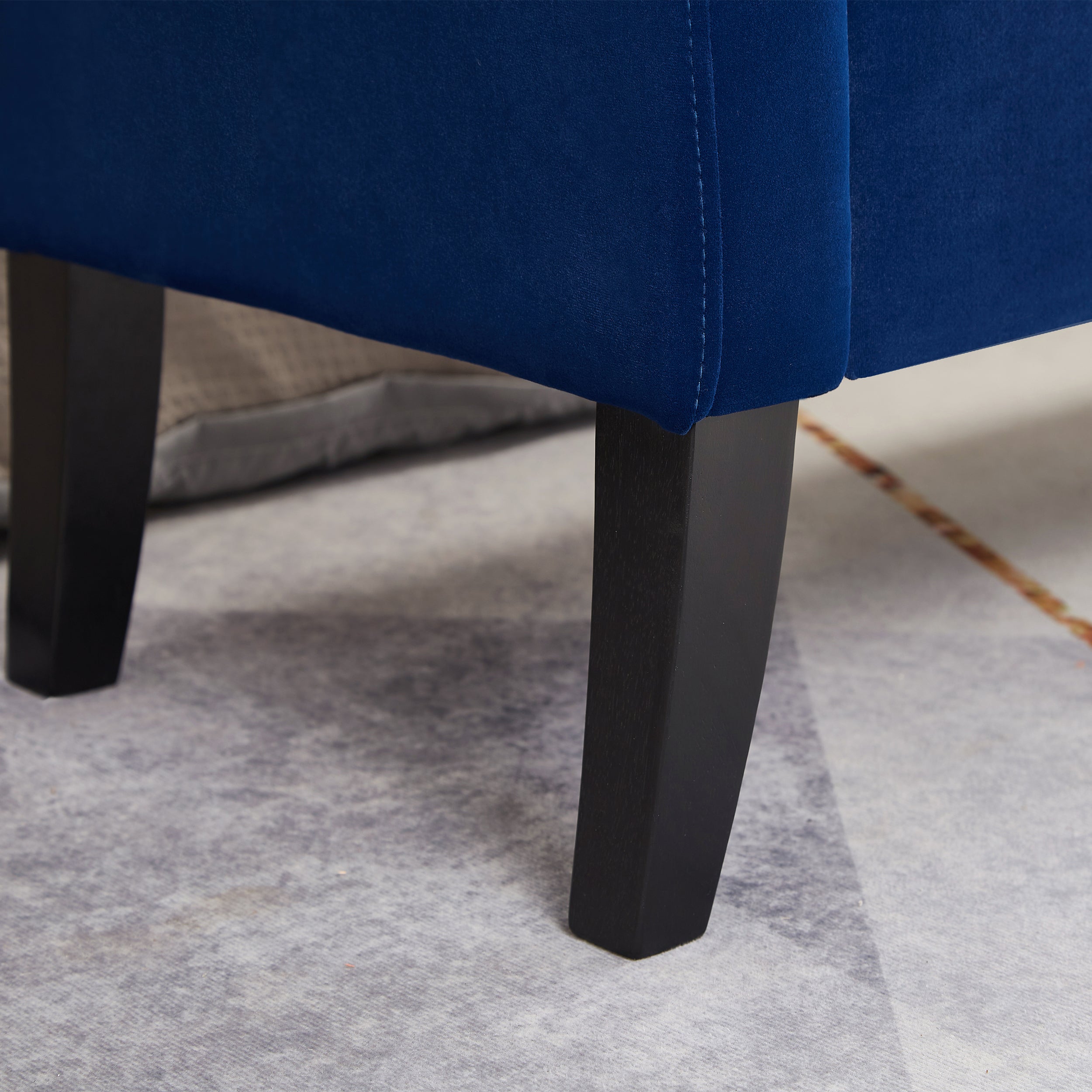 51.5' Bed Bench with Storage Navy Blue Velvet - Grand Goldman Shop