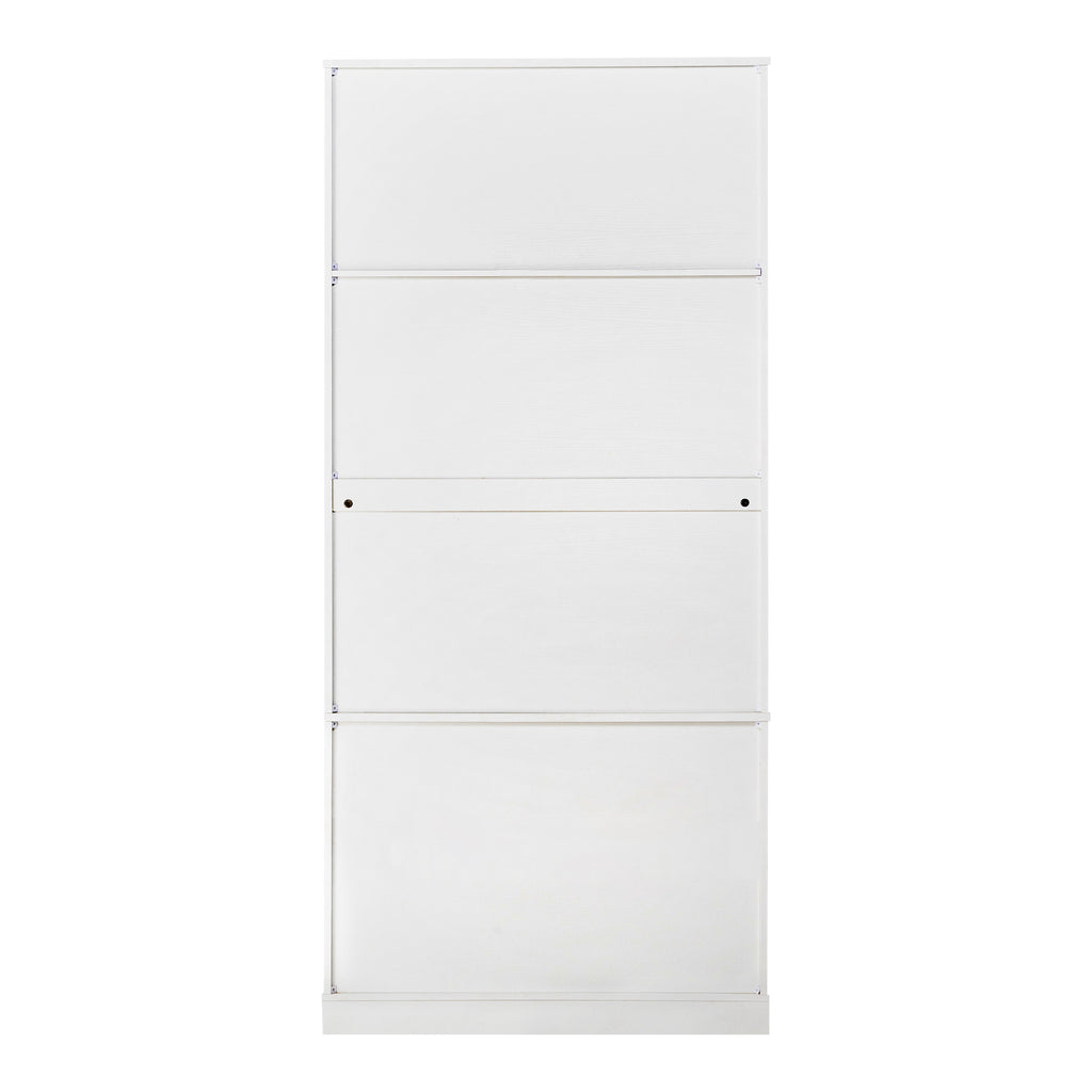 72' Modern Fluted Kitchen Pantry Cabinet with 2 Large Drawers & 8-Door Spice Rack, White MDF Freestanding Storage Organizer for Bathroom, Dining Room, Office, Entryway - Grand Goldman Shop