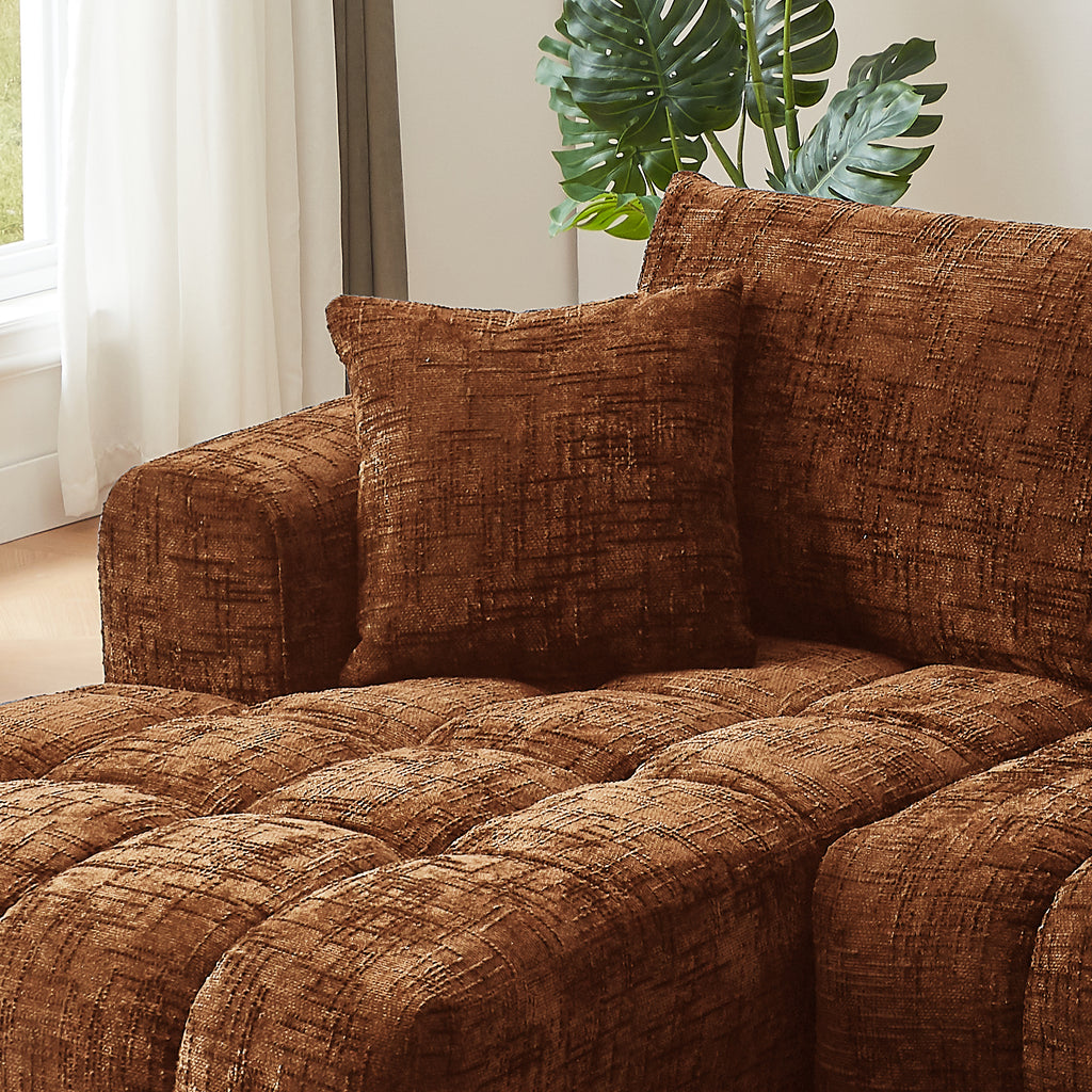 Chenille L-Shape Luxury Sectional Oversized Sofa,Mnimalist Design,Comfy Sleeper Couch for Living Room,Apartment&Reception Spaces,No Assembly Required - Grand Goldman Shop