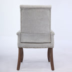 Upholstered Chenille Fabric Accent Dining Chair, Curved Solid Wood Legs, Elegant Tufted Club Dining Room Kitchen Room Arm Dining Chair, Single Pack,Beige,SW1895BG - Grand Goldman Shop