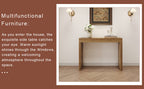 Elegant Natural Wood Grain Bar Table-50 Inches Long, a Practical Choice for Modern Homes.Wood Grain Texture Sticker,Equipped With Two Drawers.Serving As A Bar Table Or A Desk. - Grand Goldman Shop