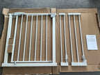 White Pressure-Mounted Baby Gate for Stairs, 29.5-44.1' Wide, Steel and ABS Construction, Easy Walk-Through Design for Kids a