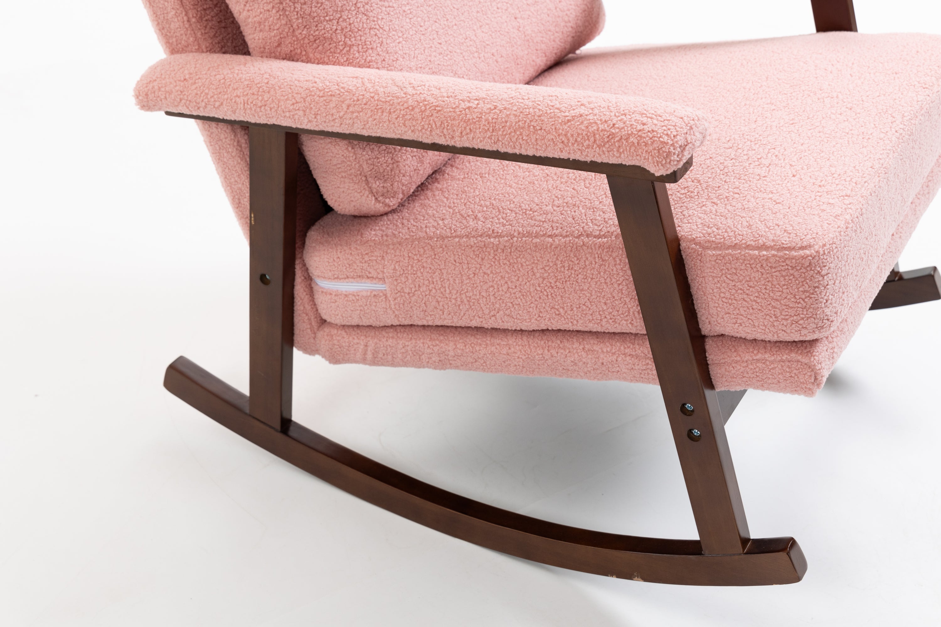 Mid Century Modern Accent Chair ,rocking chair with Wood Frame, Upholstered Living Room Chairs , Reading Armchair for Bedroom Sunroom - Grand Goldman Shop
