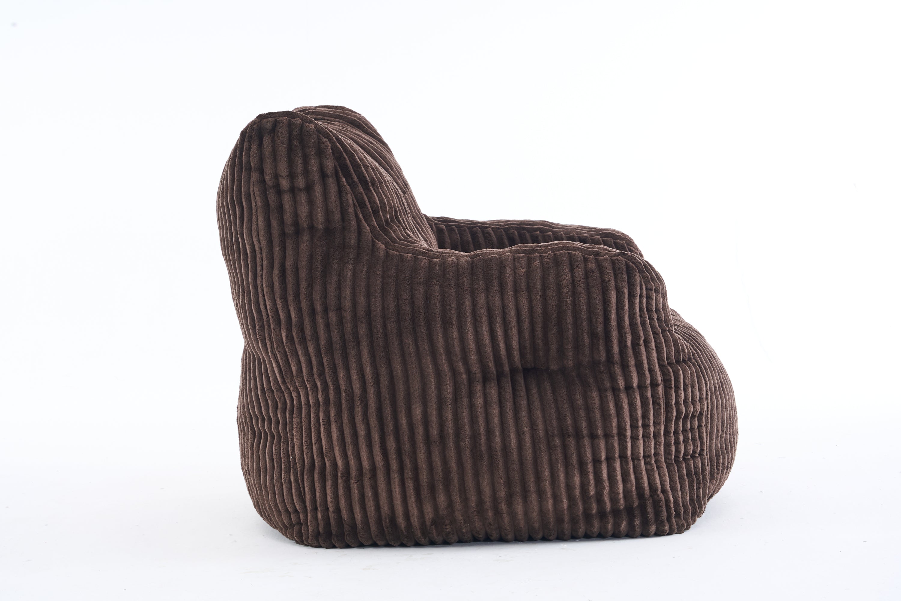 010-Soft Fluffy Corduroy Fabric Bean Bag Chair Filled With Memory Sponge,Brown - Grand Goldman Shop