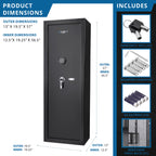 Black Steel 7.87 Cubic Ft Keypad Rifle Safe with Advanced Locking Mechanism - Grand Goldman