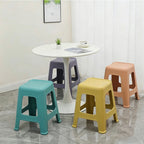 5 Pack Stackable Classroom Stools, 18.8' Height Colorful Nesting Plastic Stool, Portable Backless Chairs Flexible Seating for