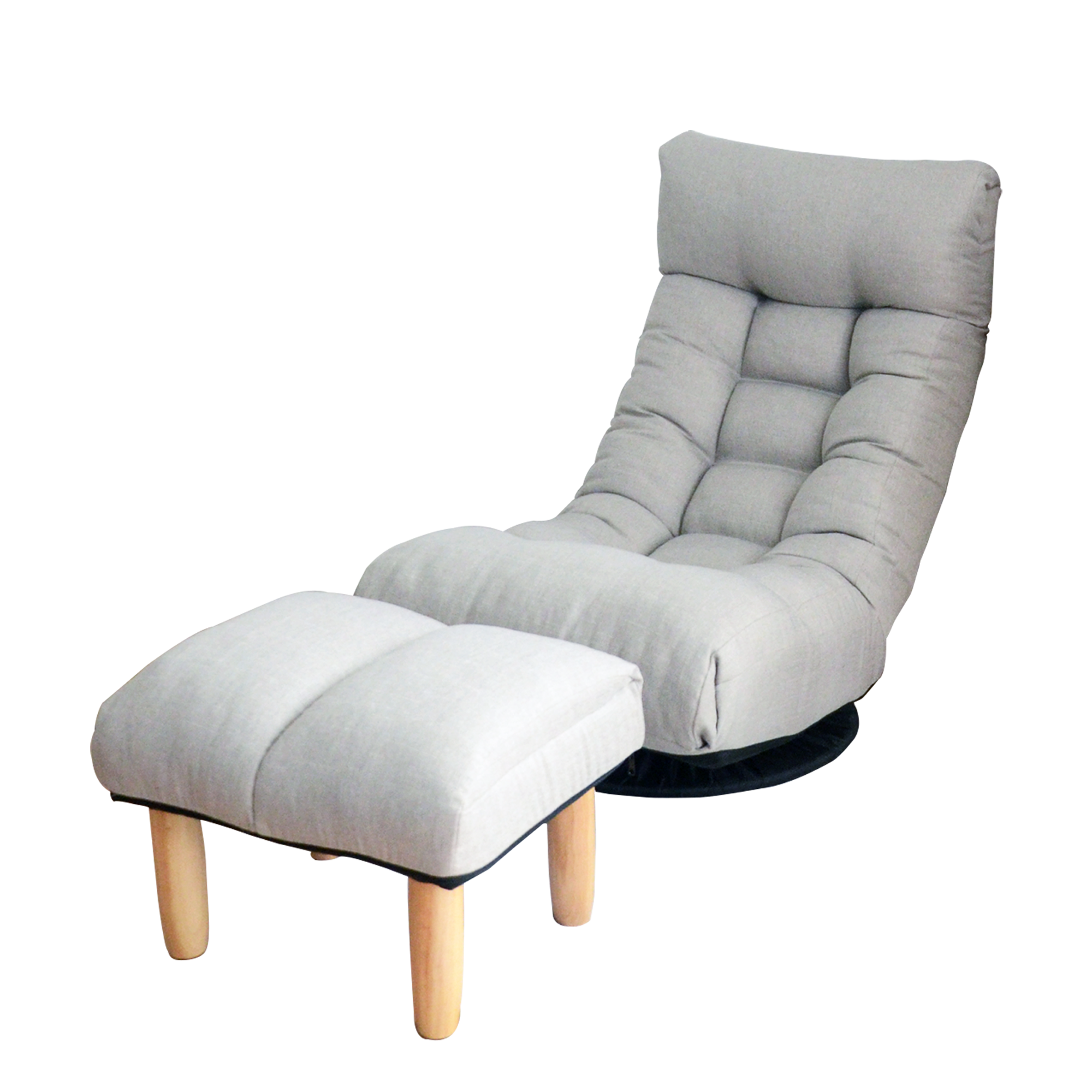Japanese-Style  Gray with Metal Frame Adjustable Reclining Floor Chair – Tatami Lazy Sofa for Balcony or Bedroom - Grand Goldman Shop