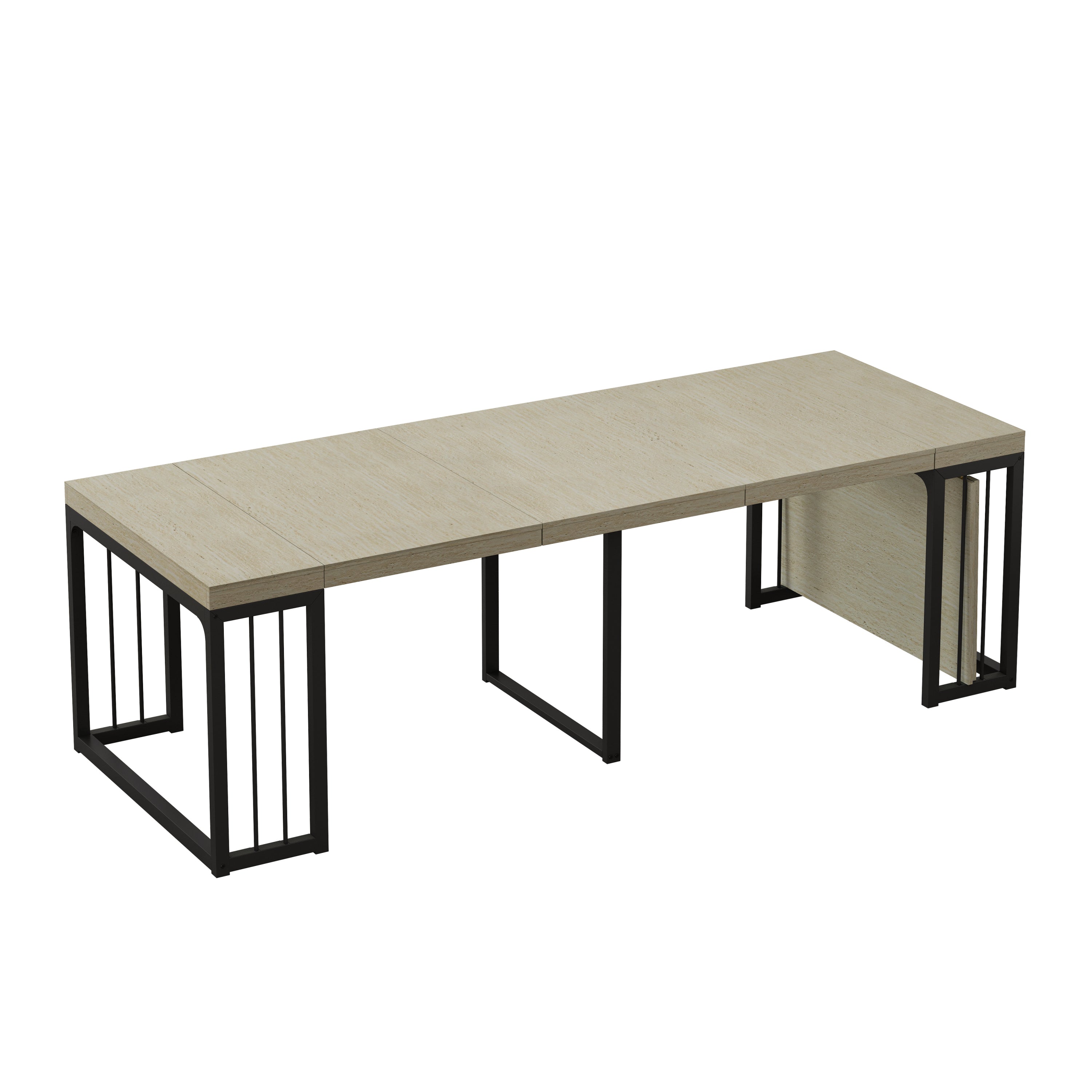 23.62'- 118'Modern Extendable Dining Table,Seats 2-10 People,,Space-Saving Wood Dining Table for Kitchen/Dining Room/Living Room,Perfect for Family Gatherings/Parties(Ancient White) - Grand Goldman Shop