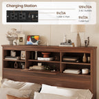 4PCS Bedroom Sets, Wooden Queen Size Bed Frame with Storage Headboard and Charging Station, 2 Nightstands with 2 Drawers, 1 Dresser with 5 Drawers, Walnut(old SKU HL000102AAD) - Grand Goldman Shop