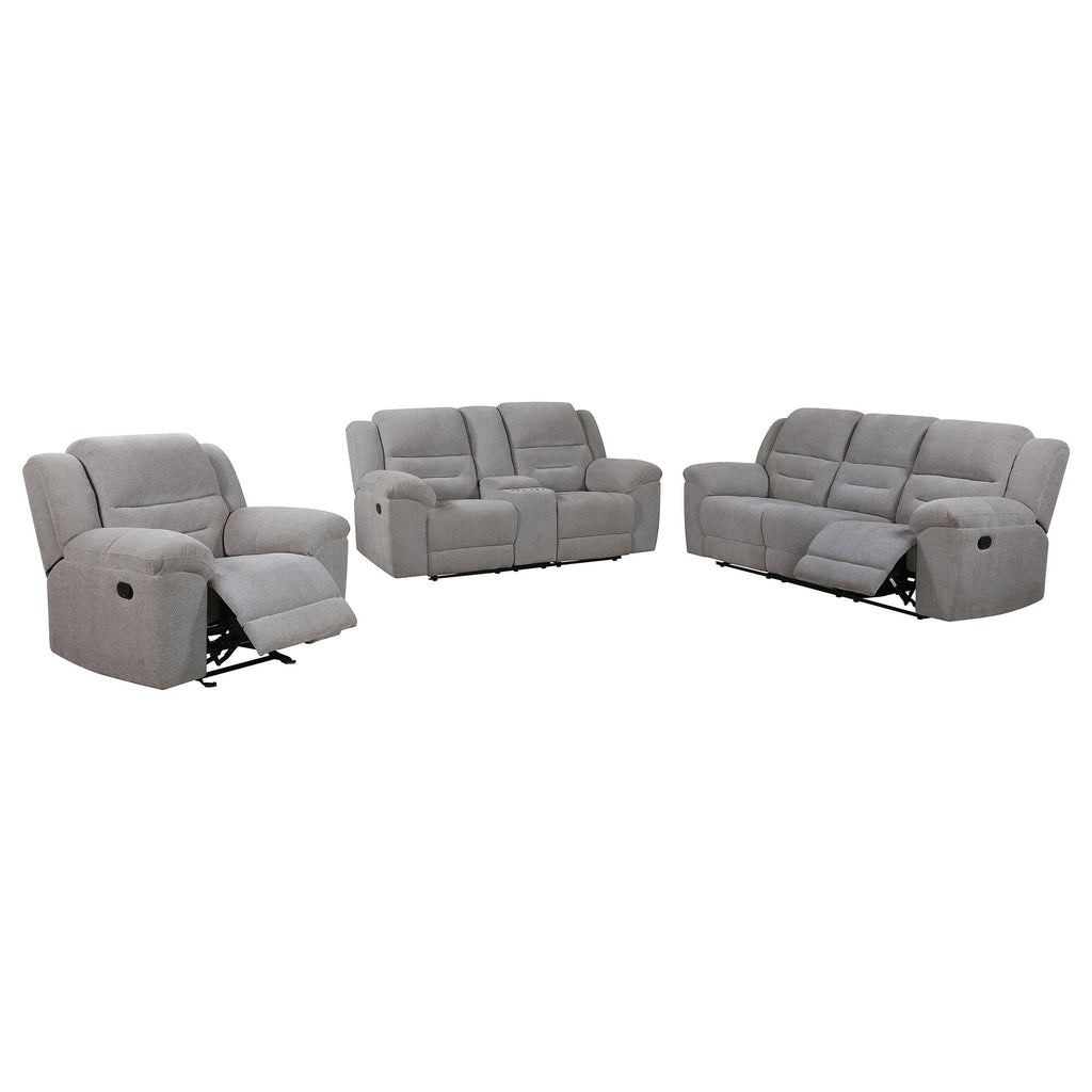 Sebring Grey 3-piece Reclining Sofa Set - Grand Goldman Shop
