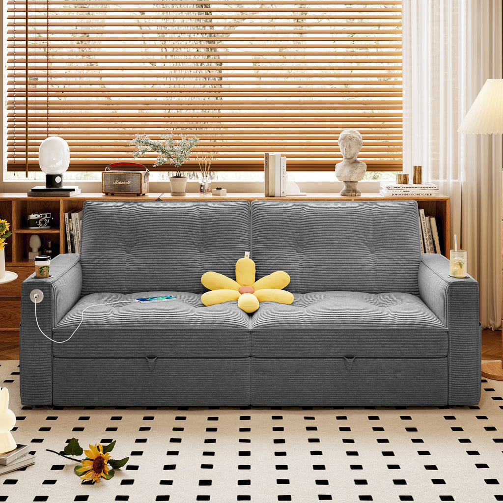 SOMNUS Multi-Functional Convertible Sofa Bed
2-in-1 Multi-Functional Sofa Bed (for Sitting & Sleeping), made of modern corduroy fabric, suitable for living rooms, bedrooms, apartments and small spaces - Grand Goldman Shop
