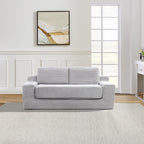 Corduroy Cloud Double Sofa, 2-in-1 Convertible Sofa Bed, Comfortable Boneless Double Sofa, Suitable for Living Room, Apartment, Small Space Grey - Grand Goldman Shop