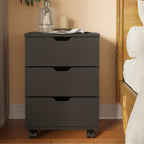 3-Drawer Vertical Filing Cabinet Rolling Wood Mobile File Cabinets Under Desk for Home Office with Casters(Non-Assembled) | P