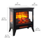 21 inchThree-sided Freestanding Electric Fireplace Stove heater with 3D Flame effect with remote control - Grand Goldman Shop