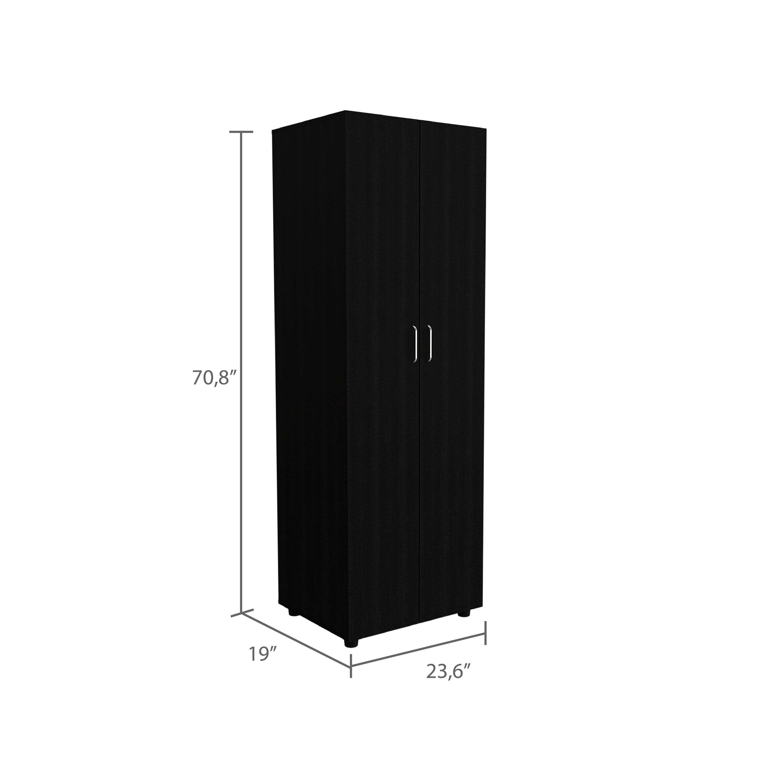 2 Piece Bedroom Set, London Armoire + Rioja 4 Drawer Dresser, Black - Grand Goldman Shop