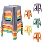 5 Pack Stackable Classroom Stools, 18.8' Height Colorful Nesting Plastic Stool, Portable Backless Chairs Flexible Seating for