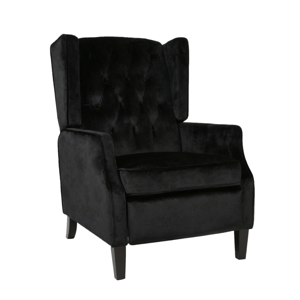 Pushback Recliner Chair, Fabric Armchair Push Back Recliner with Rivet Decoration, Mid Century Wingback Accent Chair for Living Room, Bedroom - Grand Goldman Shop