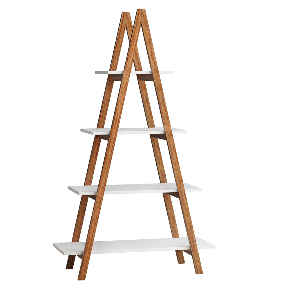 Solid bamboo wood oxford 'A' frame ladder display bookshelf - Grand Goldman Shop