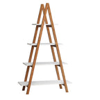 Solid bamboo wood oxford 'A' frame ladder display bookshelf - Grand Goldman Shop