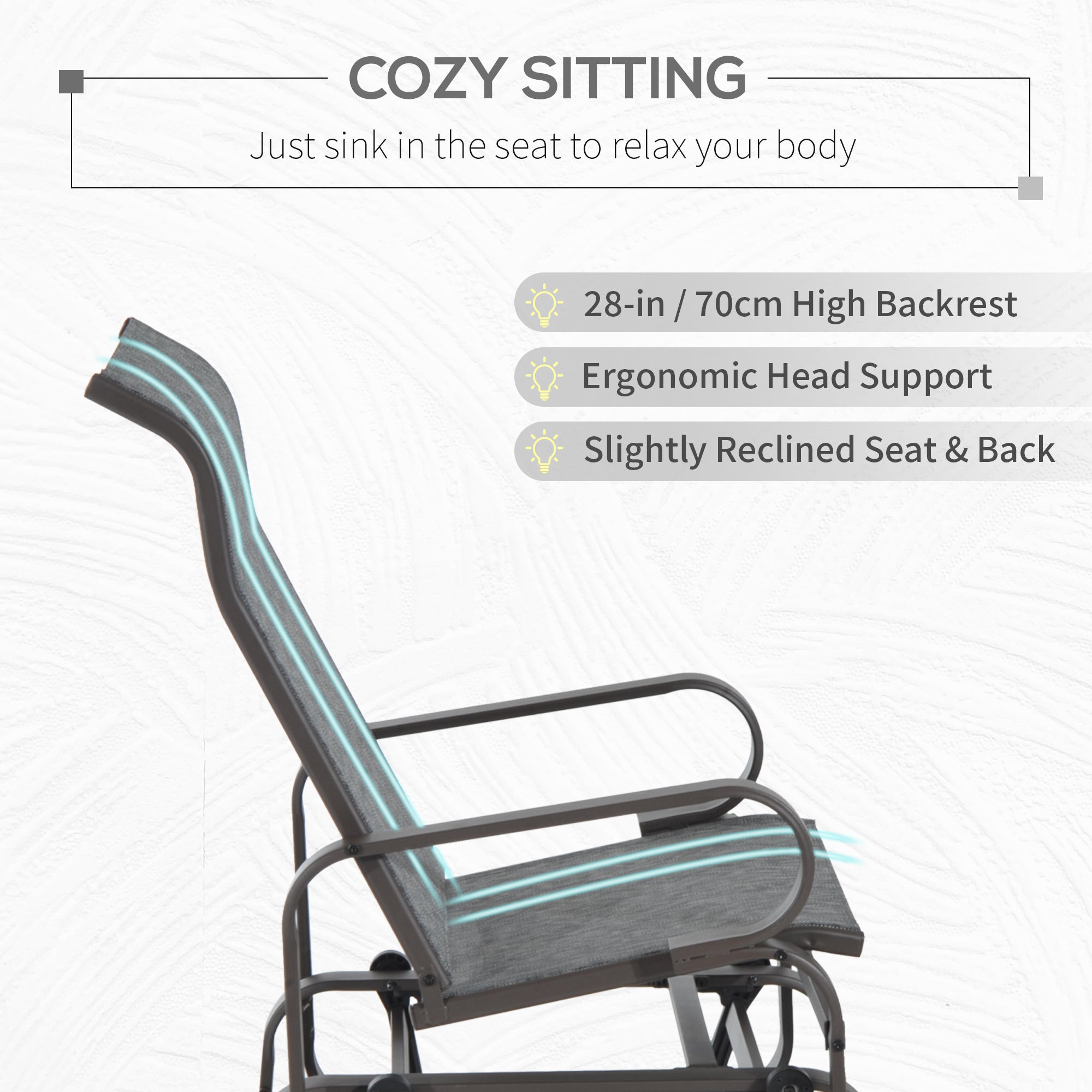 Gliding Chair Gliding Lounger Chair, Single Rocker - Grand Goldman Shop