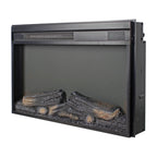 26 inch electric fireplace insert, ultra thin heater with log set & realistic flame, remote control with timer, overheating protection - Grand Goldman Shop