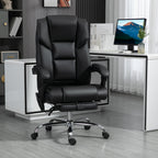 Vinsetto Massage Office Chair with 6 Vibration Points, Lumbar Heated PU Leather Reclining Computer Chair with Adjustable Heig