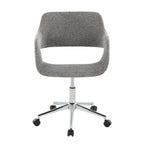 Contemporary Task Chair in Chrome Metal and Grey Fabric | Premium Home Decor - Grand Goldman