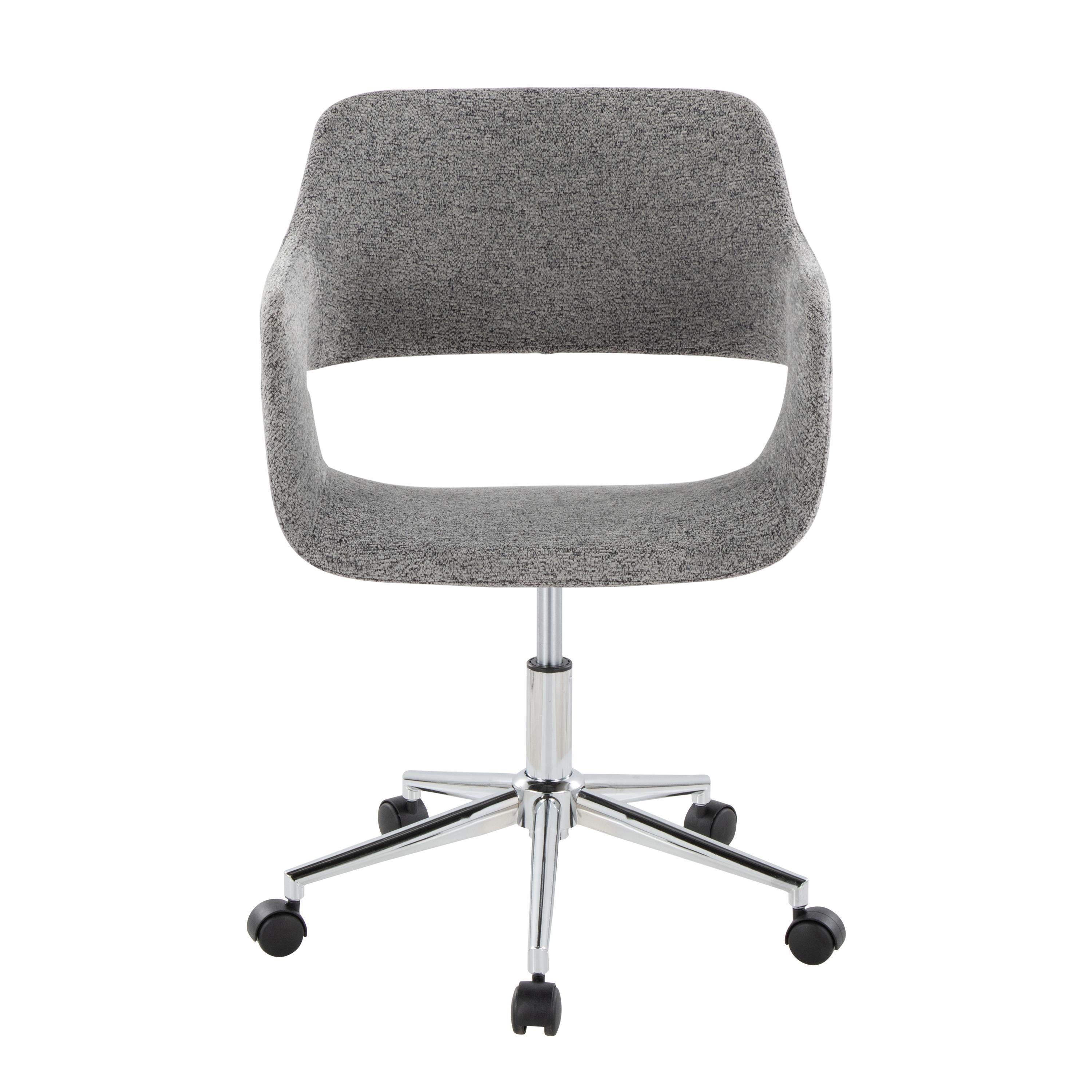 Contemporary Task Chair in Chrome Metal and Grey Fabric | Premium Home Decor - Grand Goldman