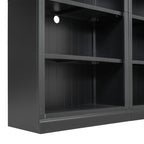 83.4' Tall Wood Bookcase with light strip,5-Tier Decor Bookshelves with Adjustable Shelves,Storage Organizer for CDs/Books/Mo