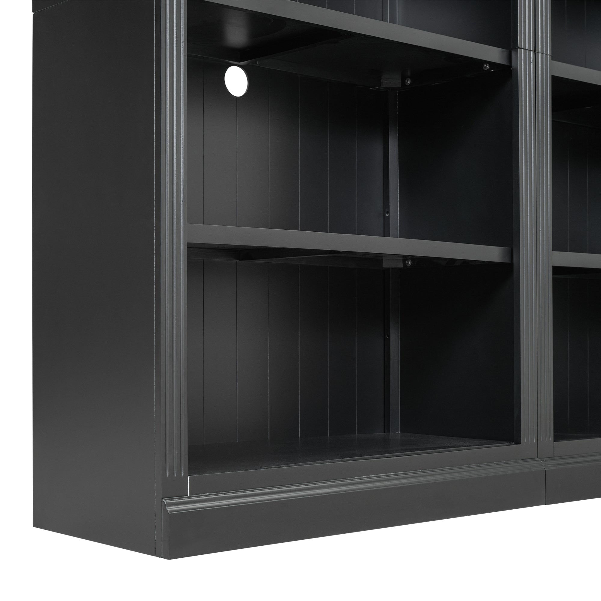 83.4' Tall Wood Bookcase with light strip,5-Tier Decor Bookshelves with Adjustable Shelves,Storage Organizer for CDs/Books/Mo