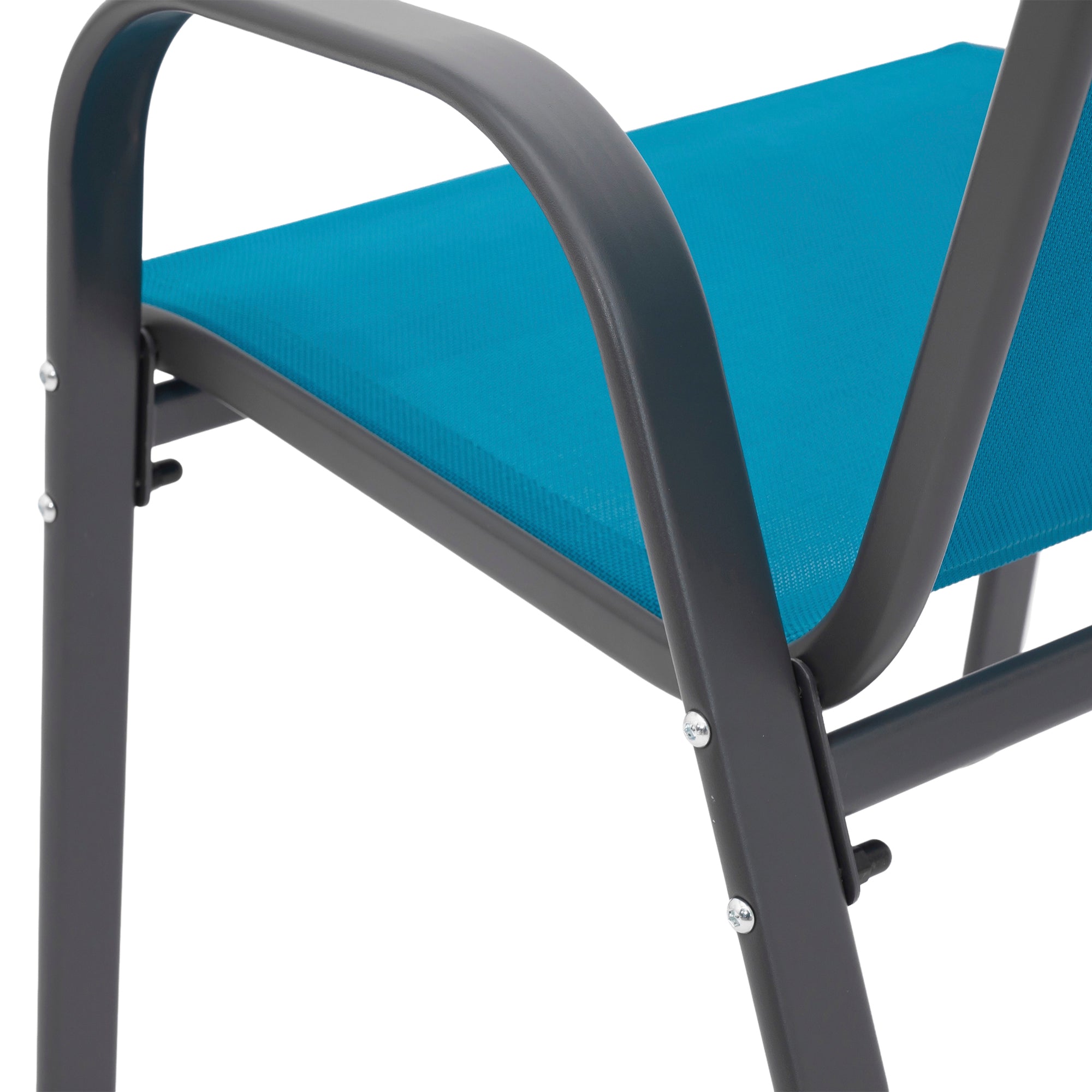 8 Piece Patio Chairs, Outdoor Camping Chairs with Breathable Textilene Fabric, Set of 2 Garden Chairs with Armrest High Backr