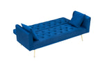71-inch convertible love seat sofa, American retro blue velvet material, suitable for small living room, bedroom, office - Grand Goldman Shop