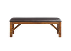 Espresso and Walnut Bench with Padded Seat - Grand Goldman Shop