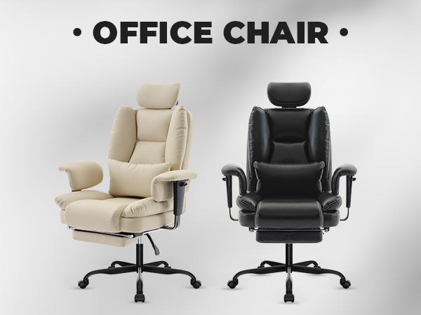 Office Chair Ergonomic 200 kg PU Leather Computer Chair with Lumbar Support and High Backrest, Ergonomic Desk Chair with Lift
